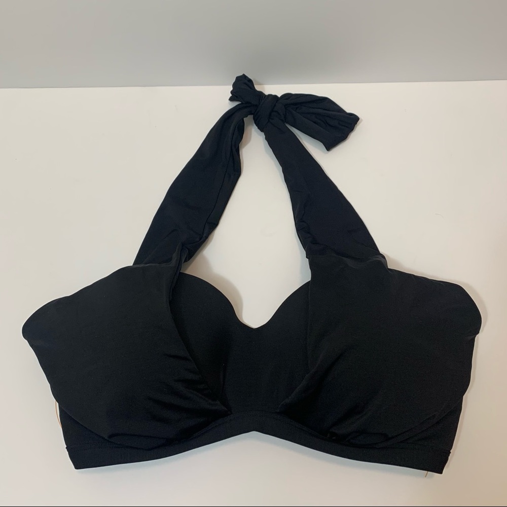 Athleta Black Halter Tie Bikini Top 36D/DD